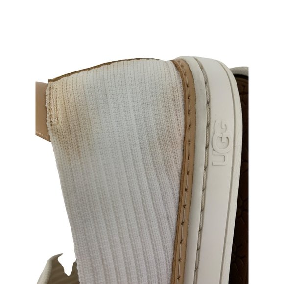 Ugg womens Sz 8 sneaker Slip on Sammy Alameda White Flats Shoes Stretch 6570 GUC - Picture 7 of 11